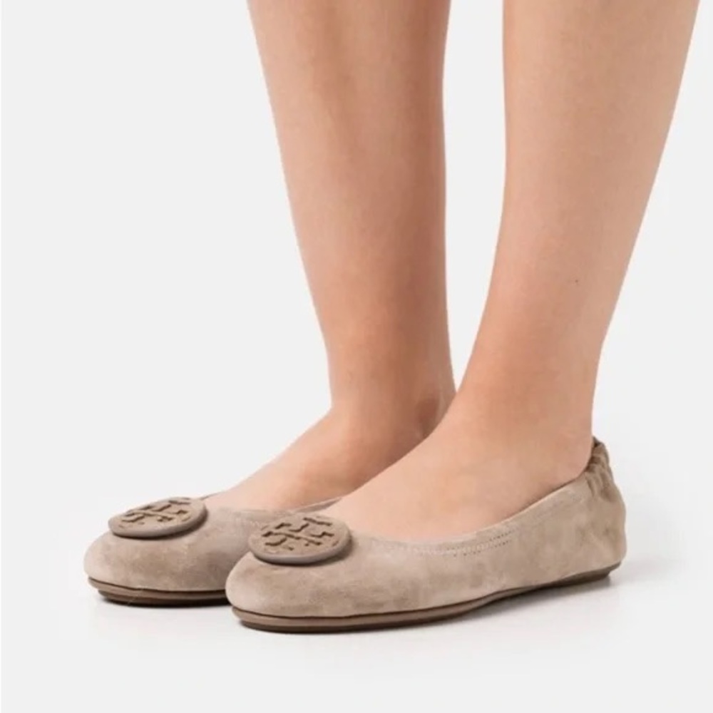 Women's Grey Suede Ballet Flats